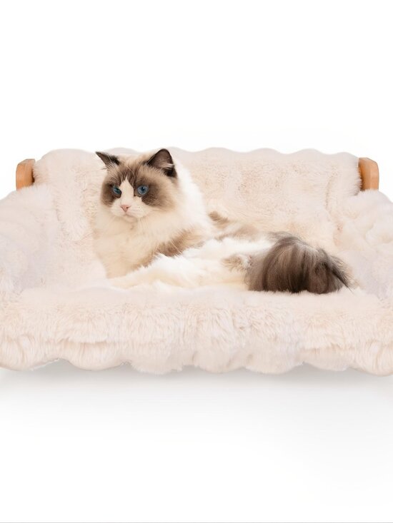 Other - Cat Sofa Bed, Soft Plush Pet Couch with Removable Washable Cover, Non‑Slip Bolst